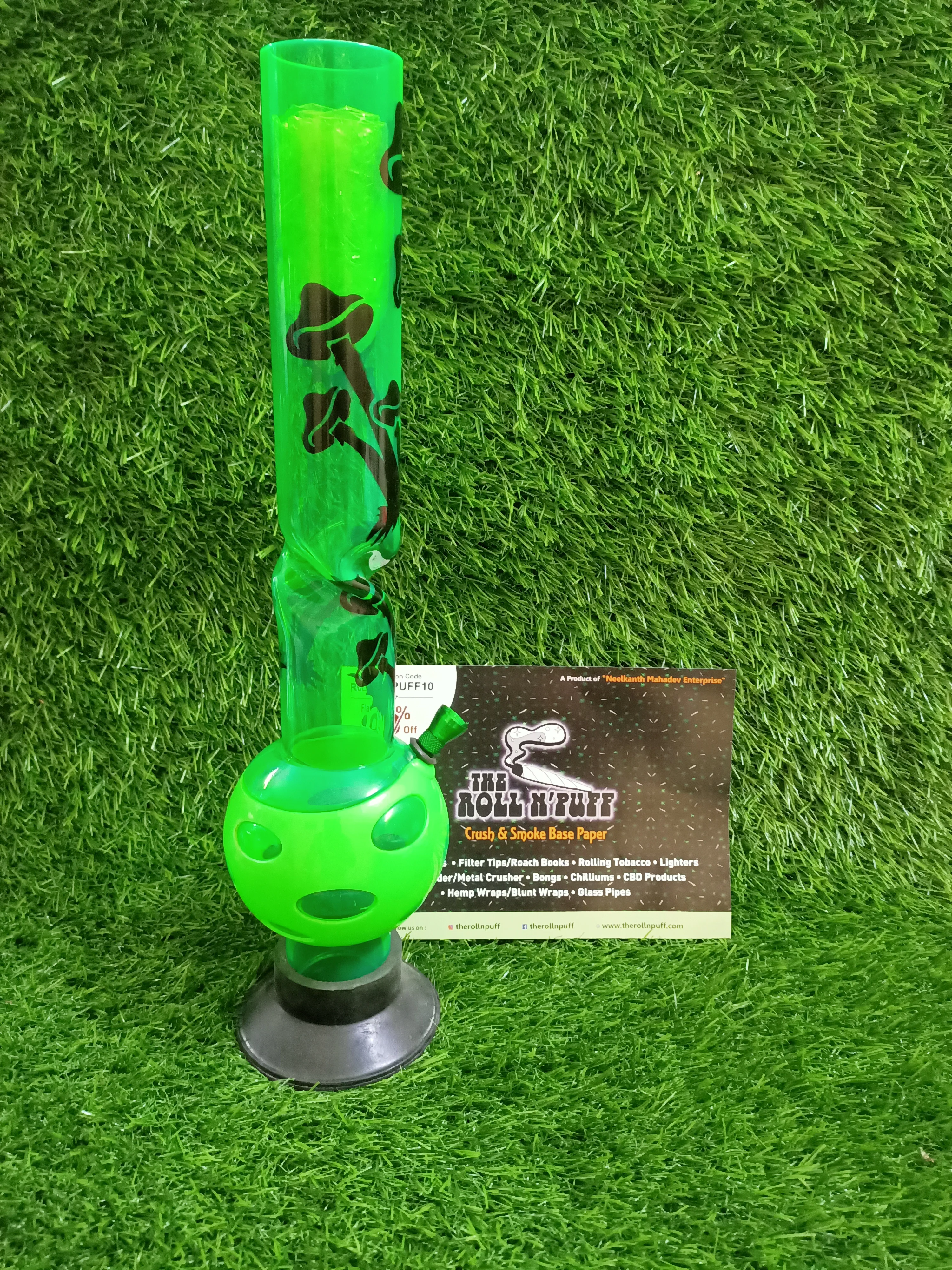 Mushroom Design Percolator Acrylic Bong (16 inch) - Image 3